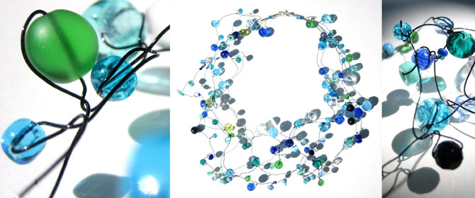 necklace blue beads